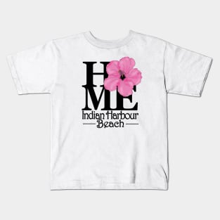 HOME Indian Harbour Beach Pink Hbiscus Kids T-Shirt